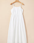 Stripe Spaghetti Strap Pocketed High Waist Maxi Dress