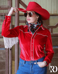 CALGARY VELVET FRINGE PERFORMANCE RODEO  SHIRT