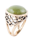 Green Canadian Jade Golden Statement Ring
