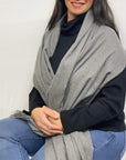 Ultra Soft Dark Grey Cashmere Scarf / Wrap / Shawl / Cover  