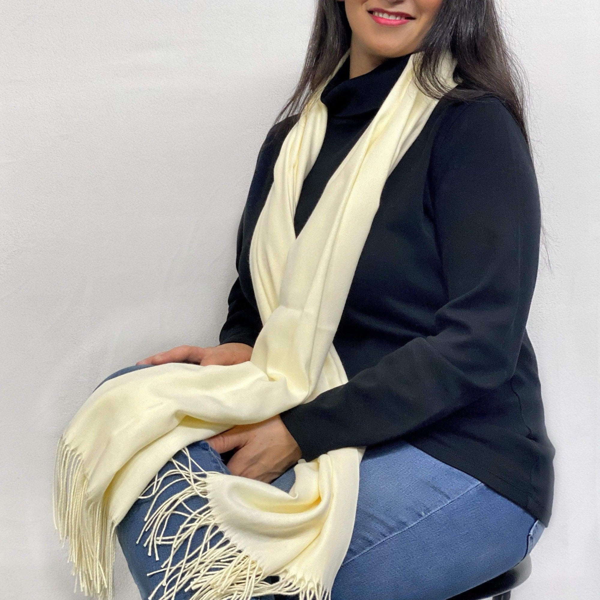 Ultra Soft Cream Cashmere Scarf / Wrap / Shawl / Cover  