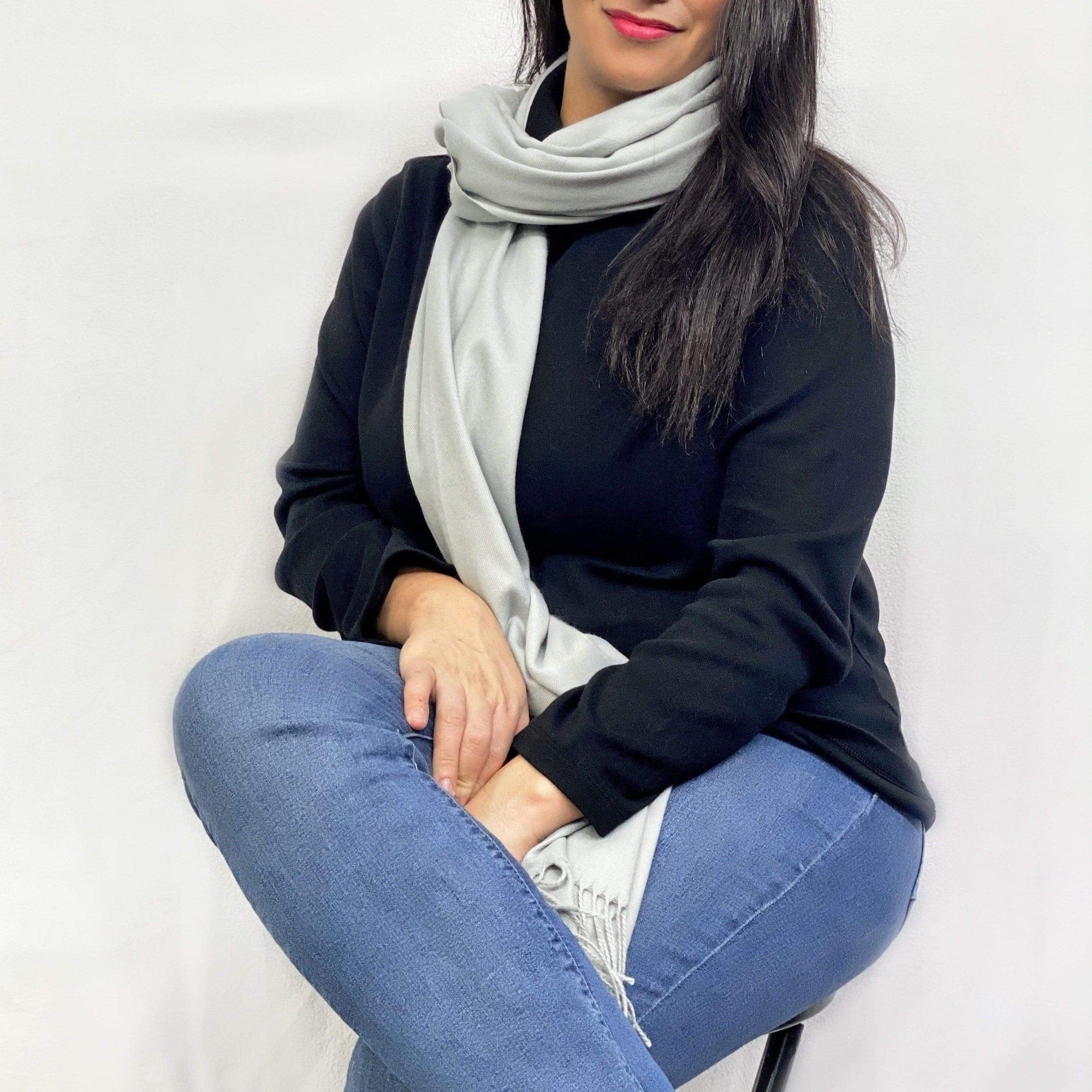 Ultra Soft Grey Cashmere Scarf / Wrap / Shawl / Cover  