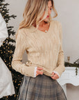 Abigail Lace Patchwork Sleeve Sweater