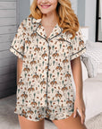 Baha Ranch Rodeo Cowboy Western Satin Ruffle Pajama Set