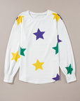 Mardi Gras Star Long Sleeve Top