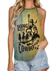 Baha Ranch Cowboys Print Women's Western Tank Top