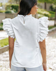 Milan Scalloped Ruffle Sleeve Top