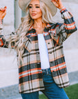 Plaid Pocketed Button Front Shacket