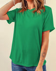 Solid Short Sleeve Crew Neck Tee