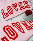 Raya LOVER Puff Print Drop Shoulder Pullover Sweatshirt