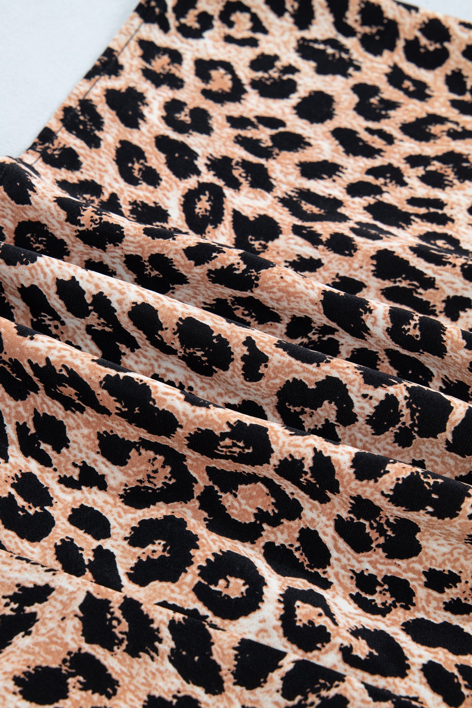 Cheetah Contrast Lace Ruffle Wide Leg Jumpsuit