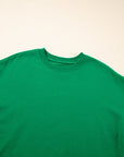 Solid Drop Shoulder Crewneck Pullover Sweatshirt