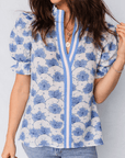 Mariam Sleeve Contrast Trim Blouse