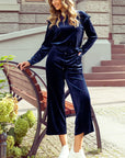 Mary Velvet Ruffled Two Piece Set