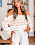Daphne Zigzag Knitted Pullover Sweater