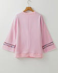 Peace Drop Shoulder Wide Sleeve Casual Top