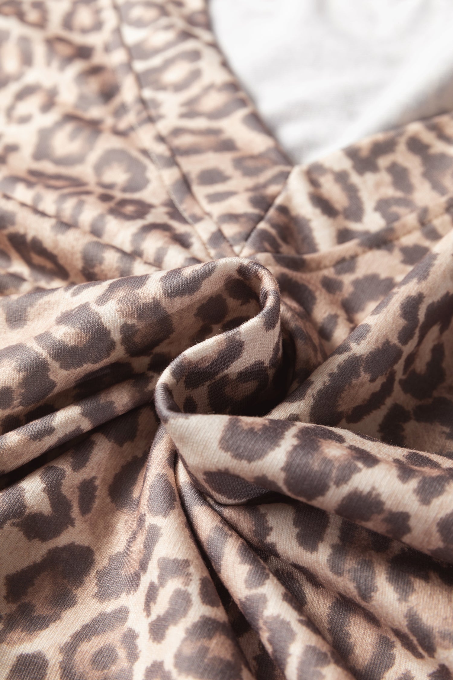 Leopard V-Neck Pullover &amp; Wide-Waistband Skirt Set