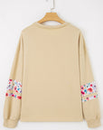 Floral Patchwork Long Sleeve Sweatshirt