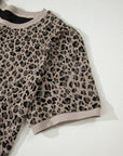 Plus Size Leopard Textured Short Sleeve T-Shirt