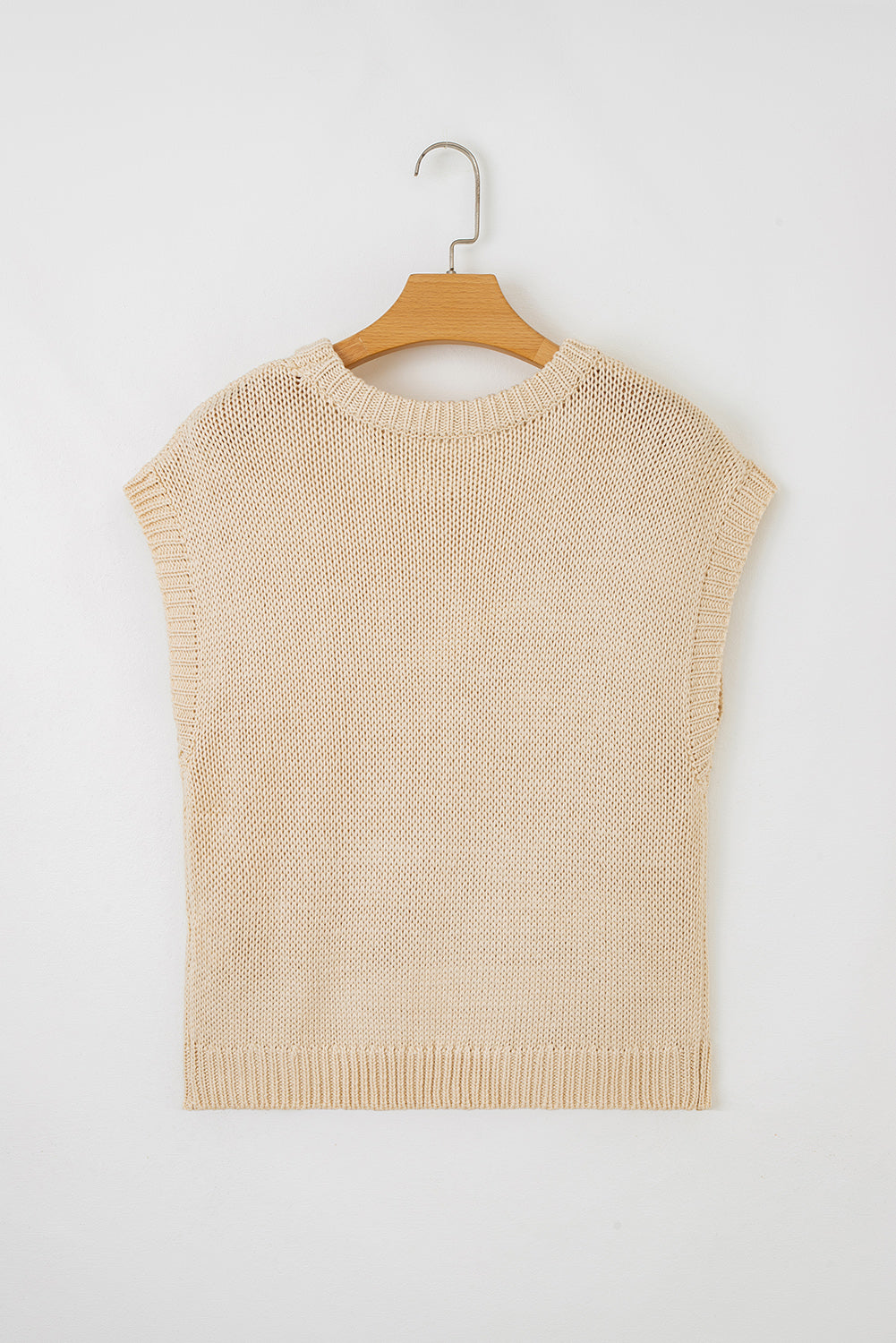 Solid Bow Tie Applique Cap Sleeve Sweater