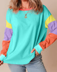 Colorblock Patchwork Long Sleeve Top