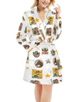 Baha Ranch Vintage Cowgirl Collage Women's Western Bath Robe