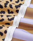 Plus Size Leopard Stripe Patchwork Side Slit Sweatshirt