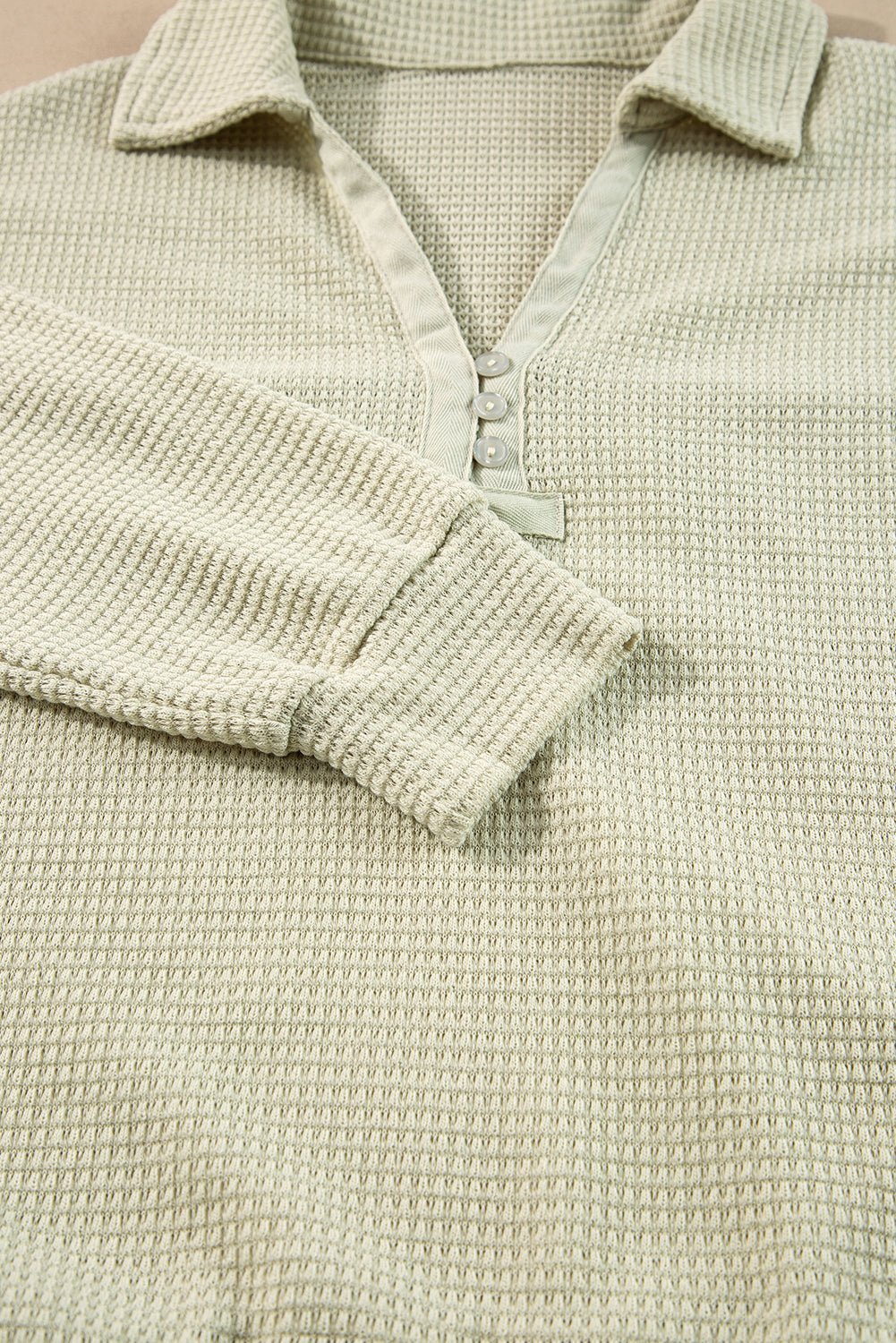 Dulce Parchment Textured Long Sleeve Lounge Set