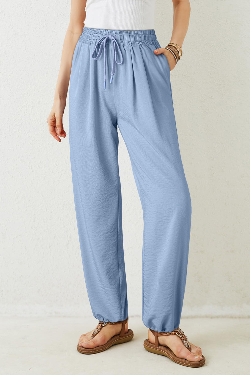 Sawyer Waistband Pleated Loose Pants