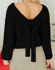 Faye Backless Bubble Sleeve Sweater