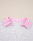 Stripe Contrast Trim Pullover and Drawstring Pants Set