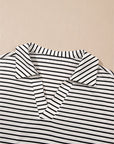 Stripe Collared V-Neck Tee & Shorts Set