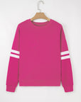 Varsity Stripe Drop Shoulder Oversized Sweatshirt