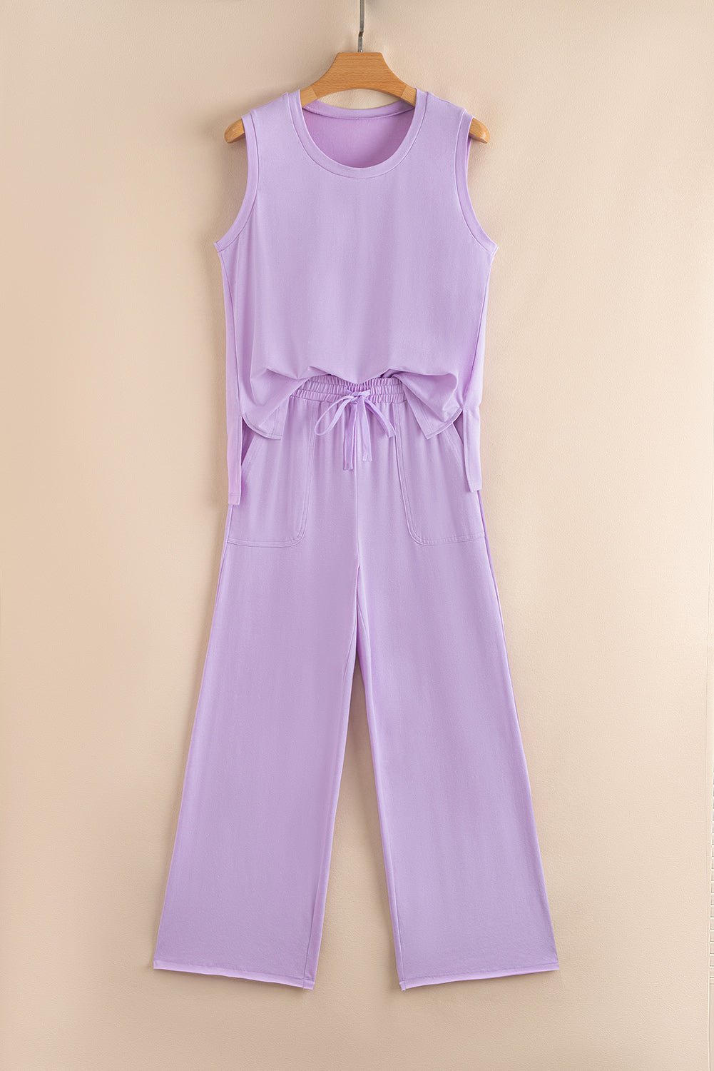 Mineral Wash Round Neck Tank &amp; Pants Set