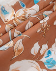 Floral Shirred Square Neck Maxi Dress
