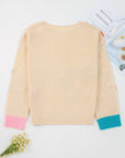 Destiny Colorblock Cuffed Loose Sweater