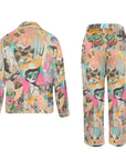 Baha Ranch Pop Western Collage Cowgirl Satin Pajamas