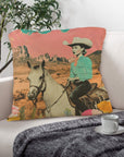 Baha Ranch Retro Pop Western Ride Cowgirl Pillow Case Made in America