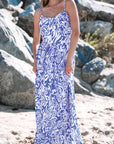 Floral Spaghetti Strap High-Waist Maxi Dress