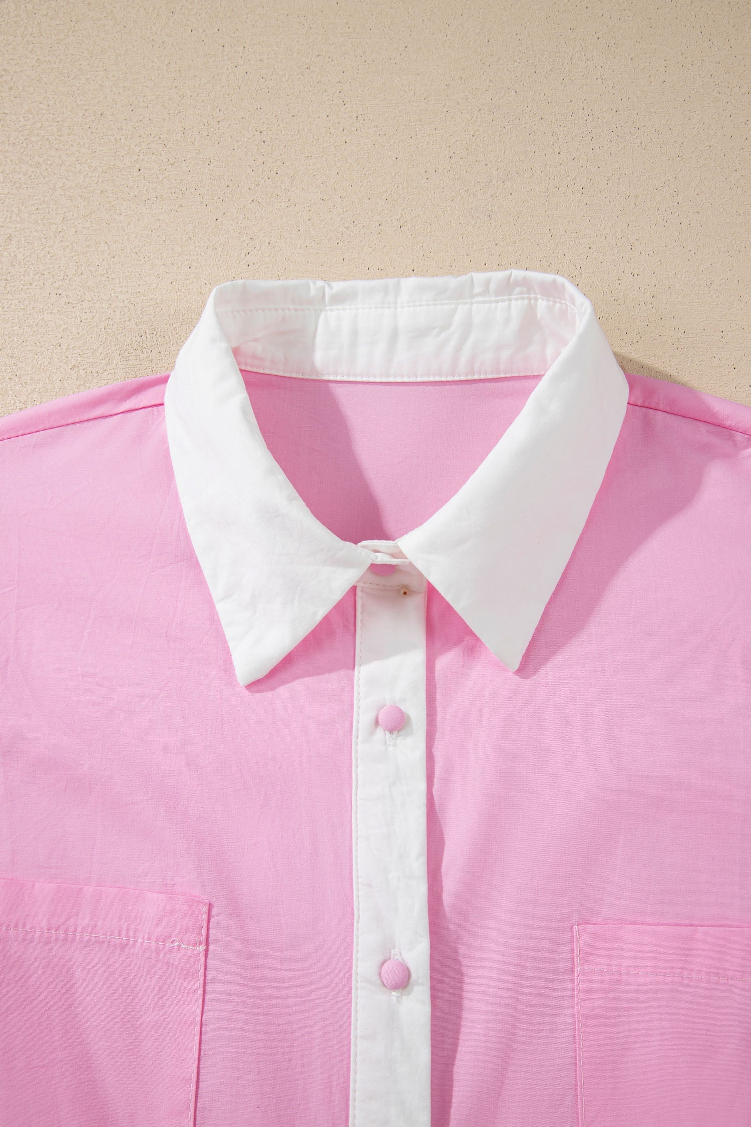 Floral Hollow Out Contrast Patchwork Shirt