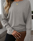 Solid Extended Cuff Long Sleeve Top