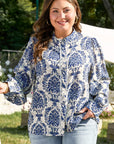 Alora Pattern Print Notch PLUS Shirt