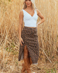 Jadecara Frayed Midi Skirt