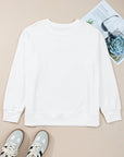 Plus Size Bow Tie Drop Shoulder Sweatshirt