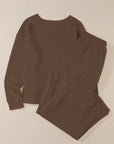 Textured Top and Pants Set