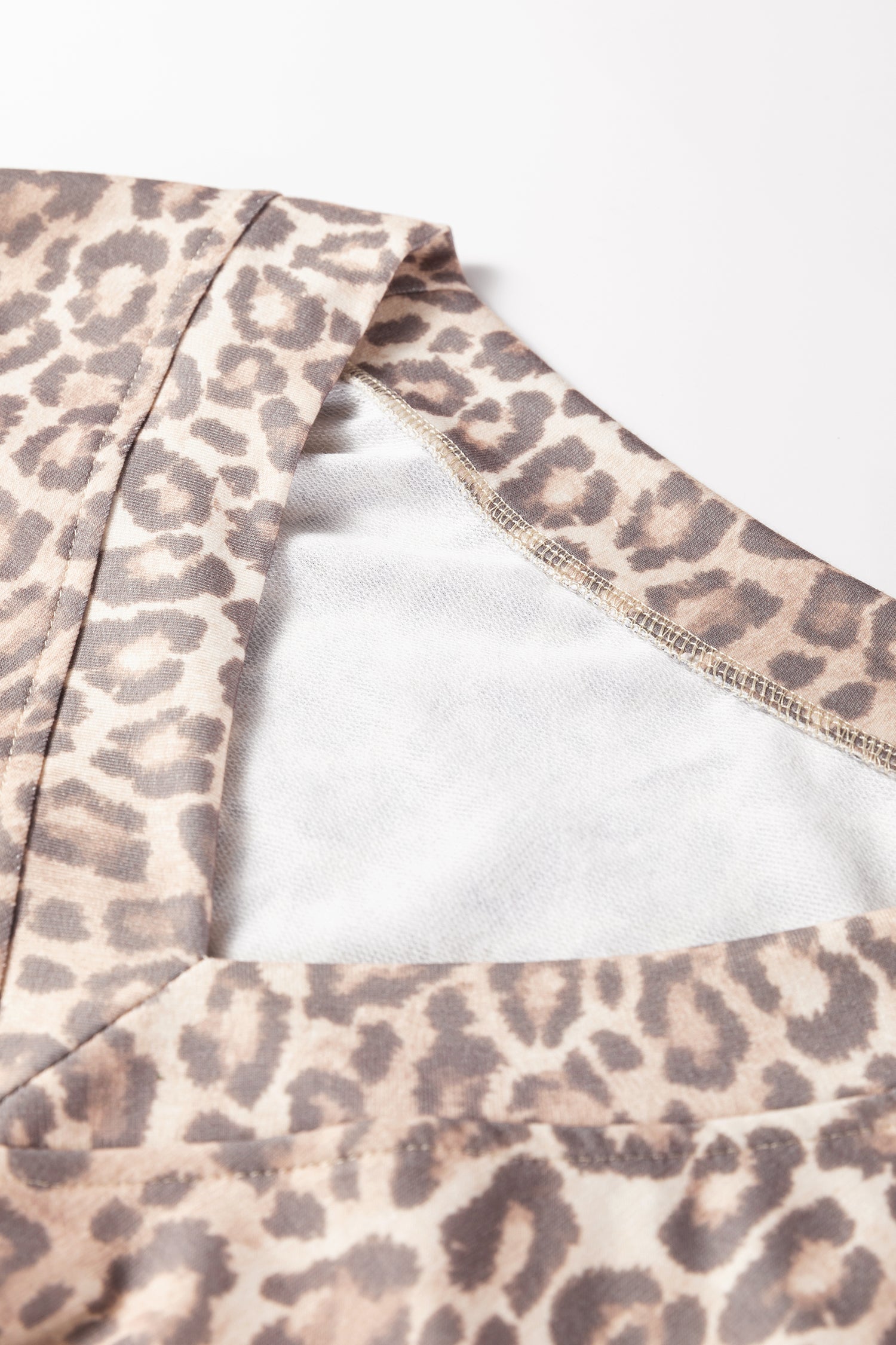 Leopard V-Neck Pullover &amp; Wide-Waistband Skirt Set
