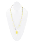 Chartruese Lemon Jade Long Pendant Necklace