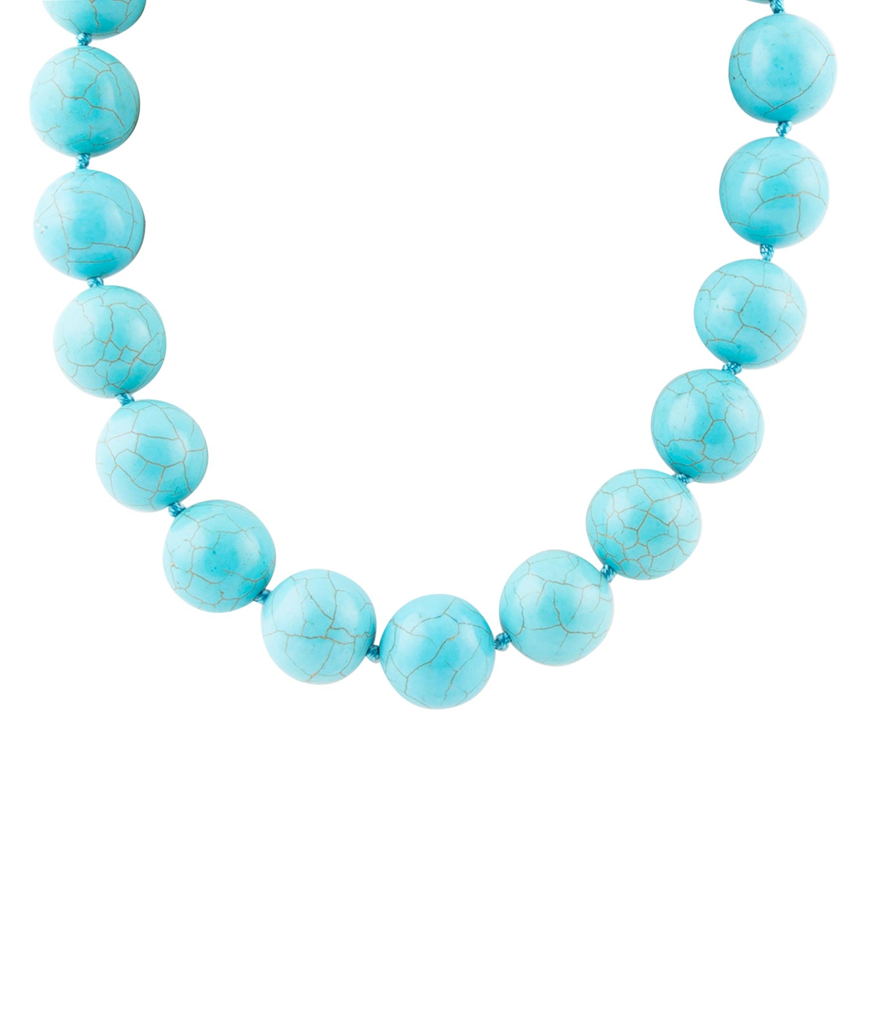 Chunky Blue Magnesite Round Necklace
