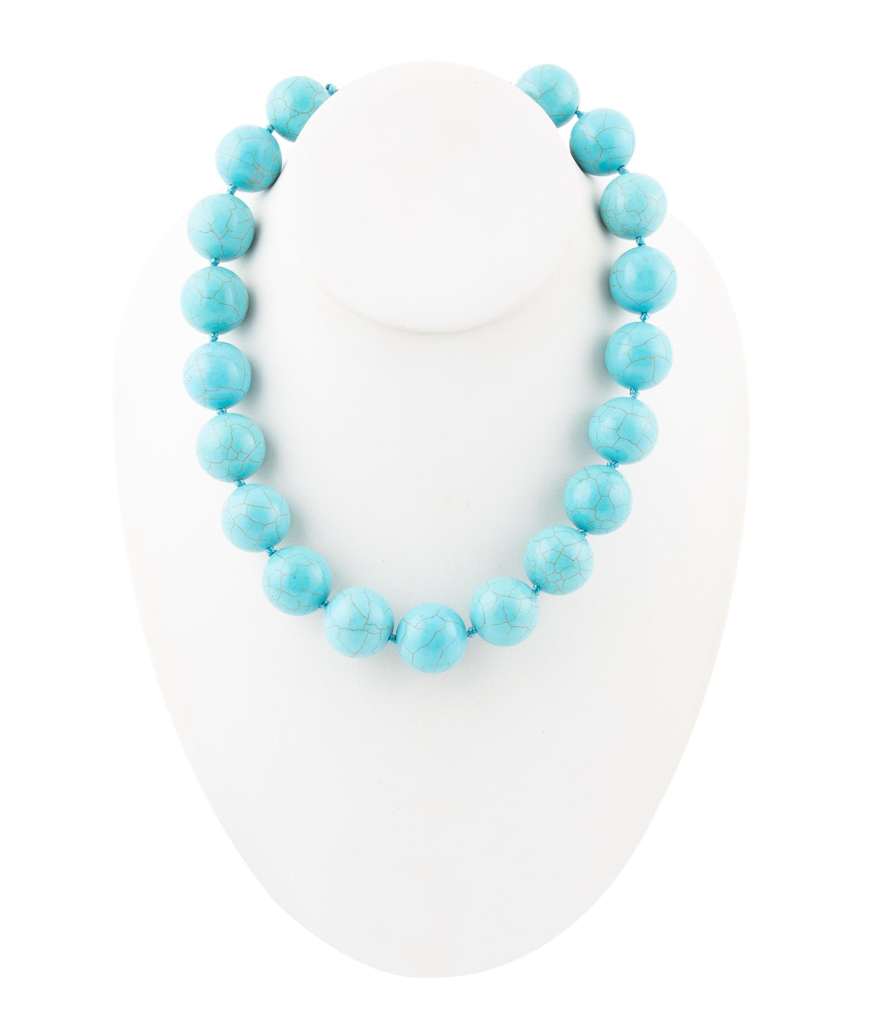 Chunky Blue Magnesite Round Necklace