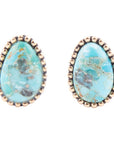 Clip On Blue Turquoise Golden Earrings